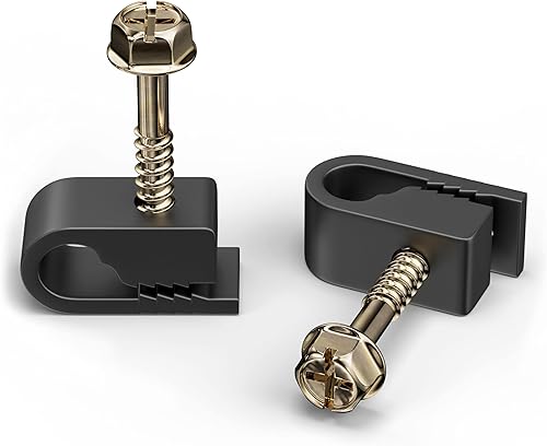 THE CIMPLE CO Clips de alambre, clip de pared de un solo cable, coaxial, Cat6, cable eléctrico, Ethernet, sujetador de tornillo de 14 pulgadas