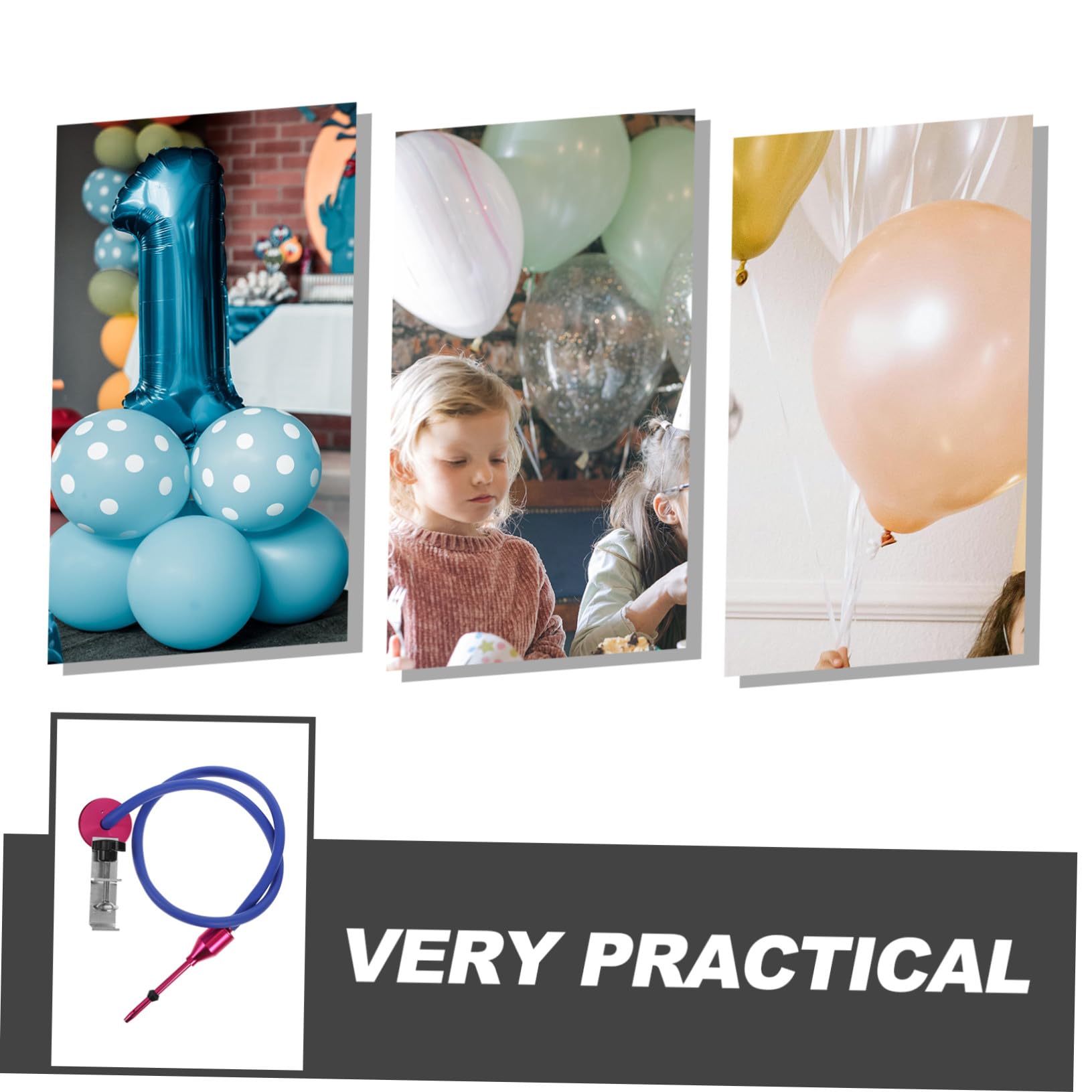 iplusmile Herramienta para Rellenar Globos y Dilatador Pequeño para Decoración de Fiestas y Bodas, Kit Ligero para Inflar Globos Dobles, Dispositivo Portátil para Cumpleaños y Eventos