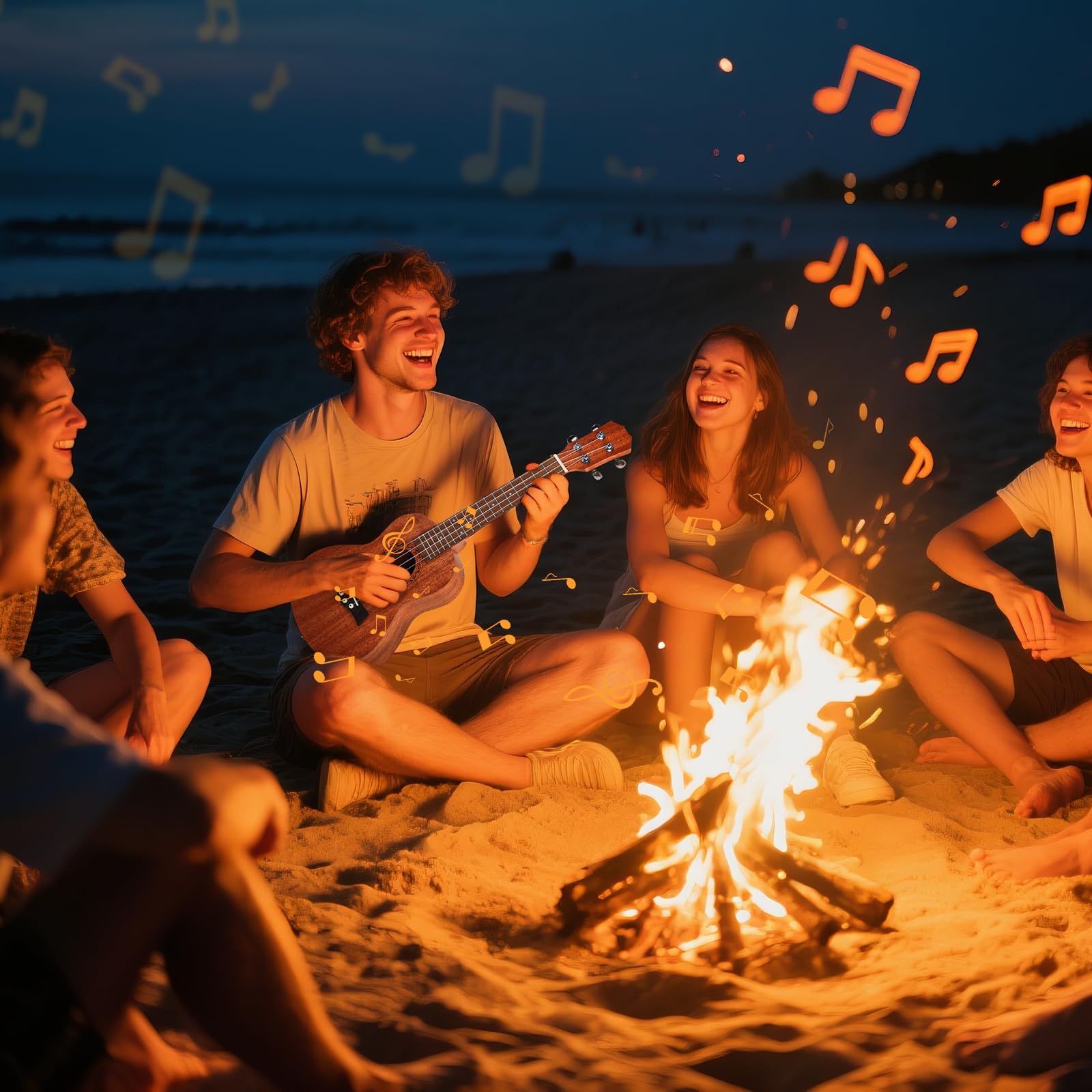 Ukulélé Concert pour Adultes & Enfants - Ukulélé Professionnel 23" en Acajou, Son Premium, Design Élégant & Nécessaire de Démarrage Complet (Housse, Sangle, Médiators, Cordes)