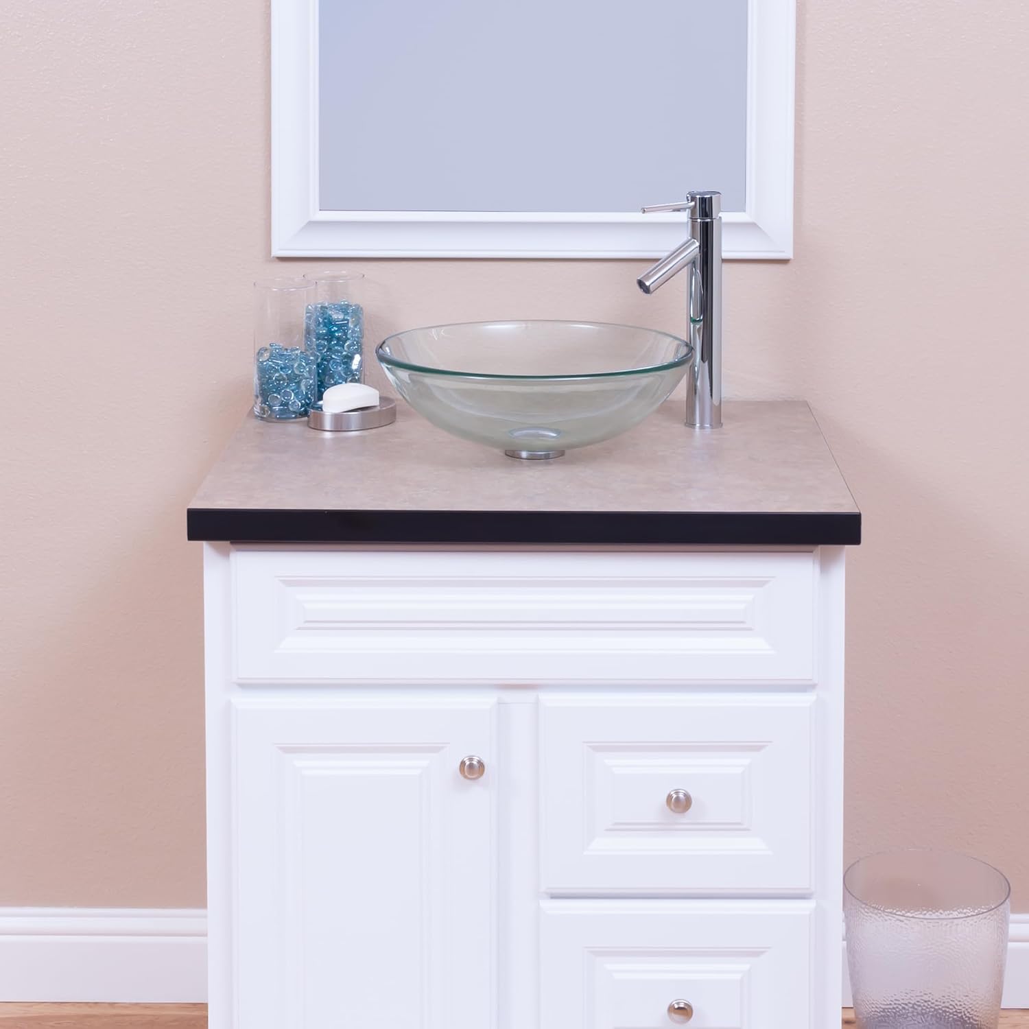 Novatto Vessel Sink Pop-Up Drain and Mounting Ring, Chrome