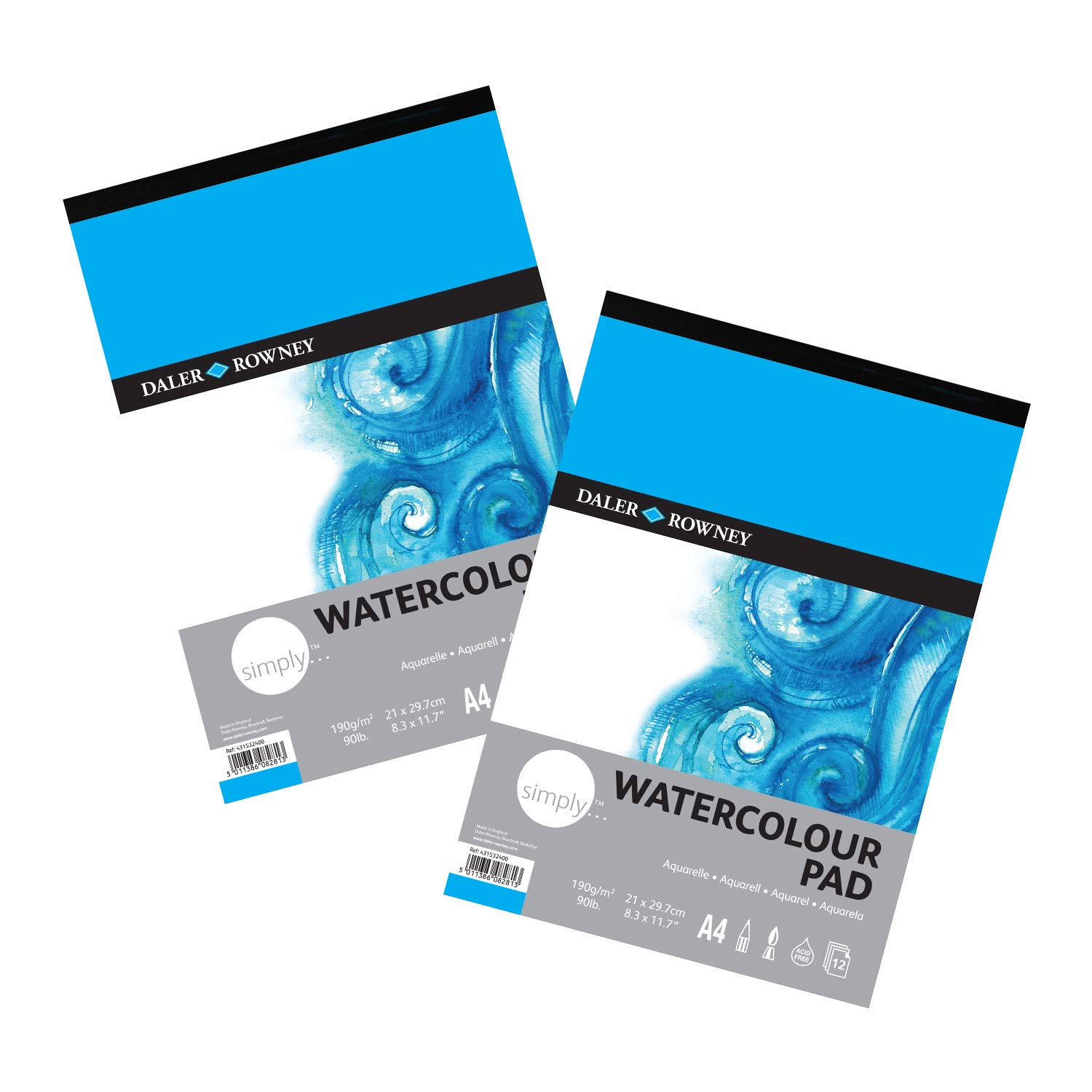 Daler-Rowney Simply Artists Watercolour A4 Paper Pads Pack of 2