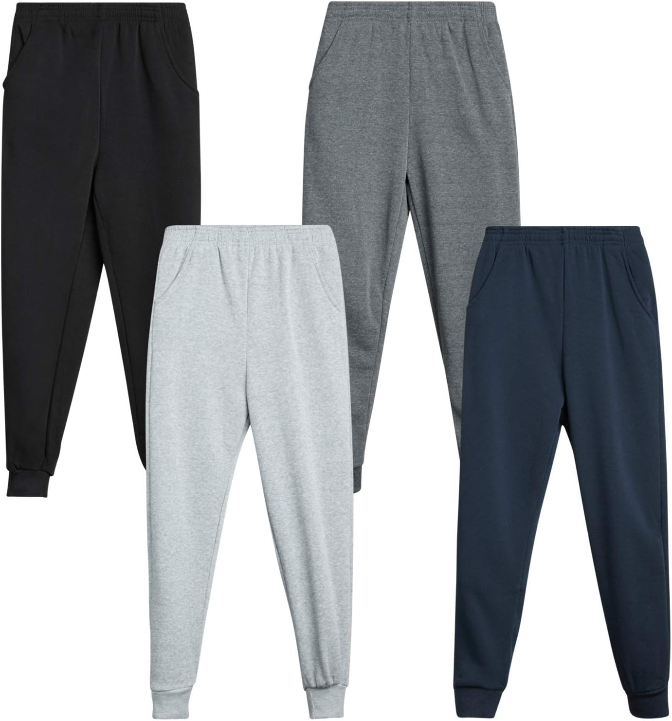 Coney Island Boy’ Sweatpants – 4 Pack Active Fleece Joggers (Size: 4-16)