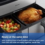 Philips 5000 Series 9,6qt (9L) Double panier tout-en-un Air Apéritif & Cuisinière à vapeur – 19 dans une fonction de cuisine, RapidAir Plus + La vapeur, propre à la vapeur (NA555/00)