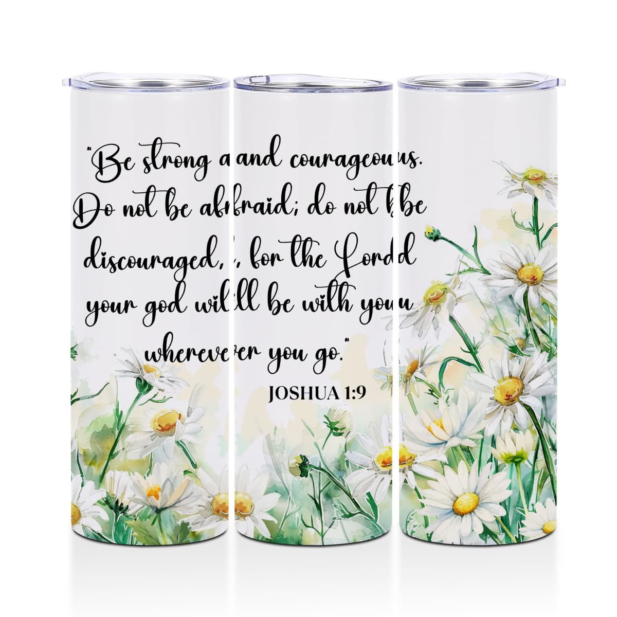 Coffee Tumbler, 20 oz Tumbler Insulated Coffee Mug with Lid, Skinny Stainless Steel Thermal Cup, Slim Vacuum Water Bottle Travel Mug, Inspirational Gifts Bible Religious Christian Gifts for Women