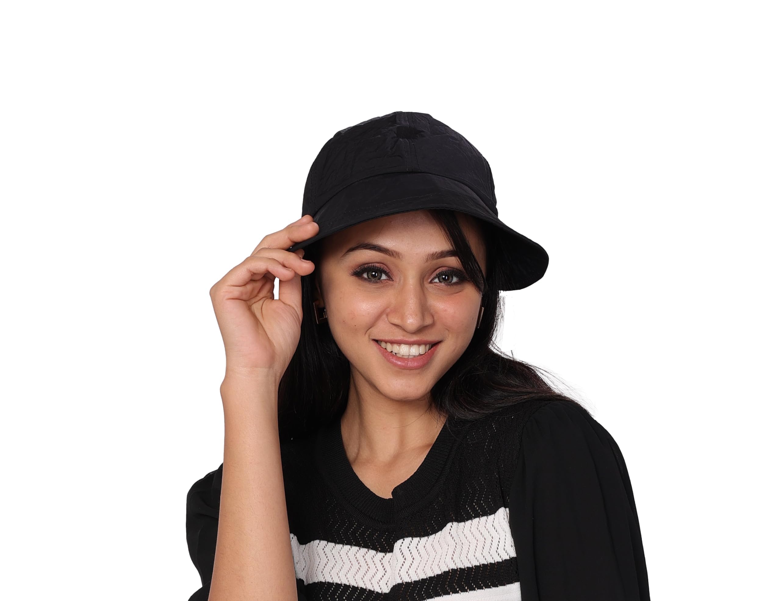 ICWWomen's Adjustable Foldable Ponytail Wide Brim UV Protection Beach Pocket Sun Visor Hat Cap