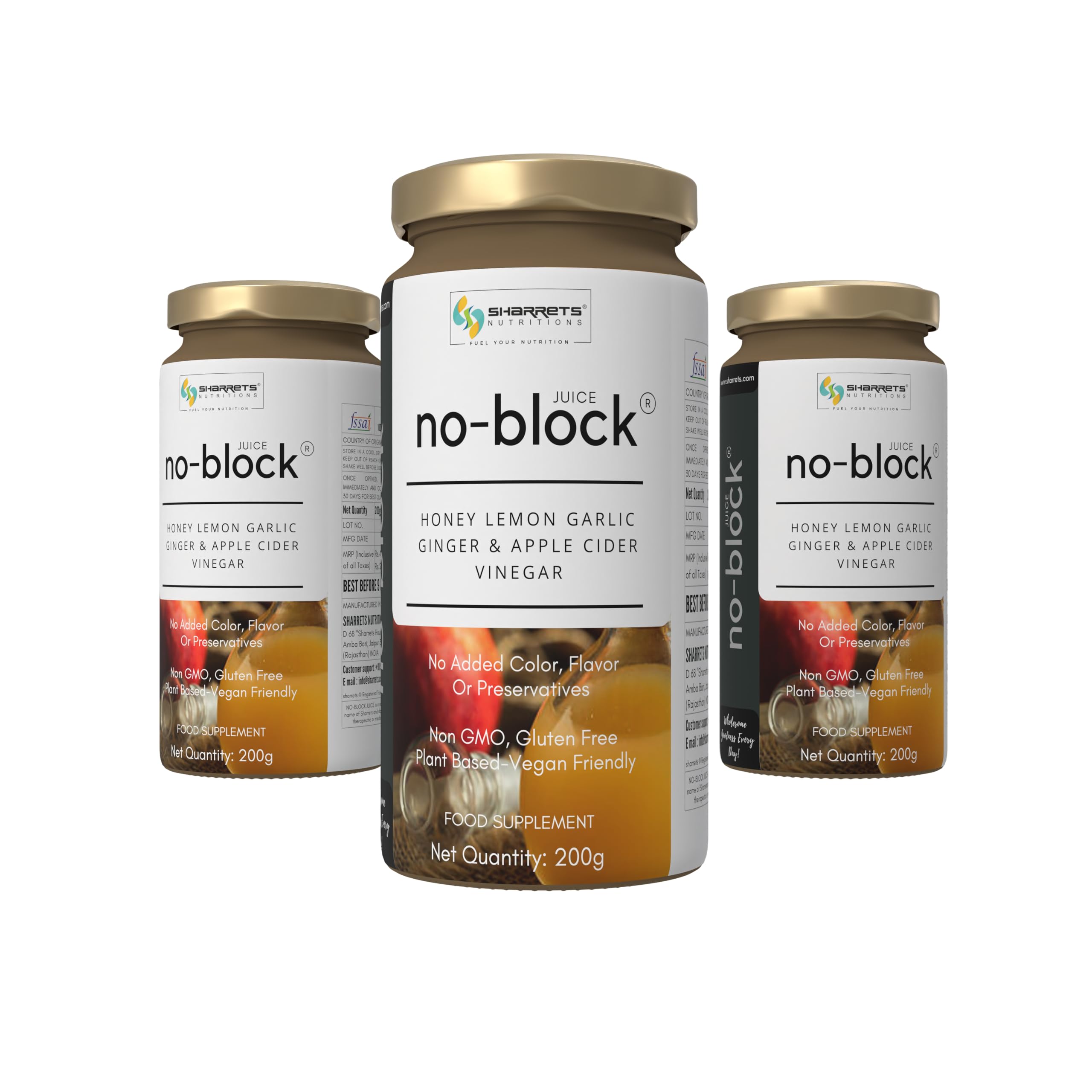 SHARRETS No Block Juice 200g X 3-Apple Cider Vinegar, Garlic, Ginger, Lemon, And Honey Blend-Without Preservatives-image-29