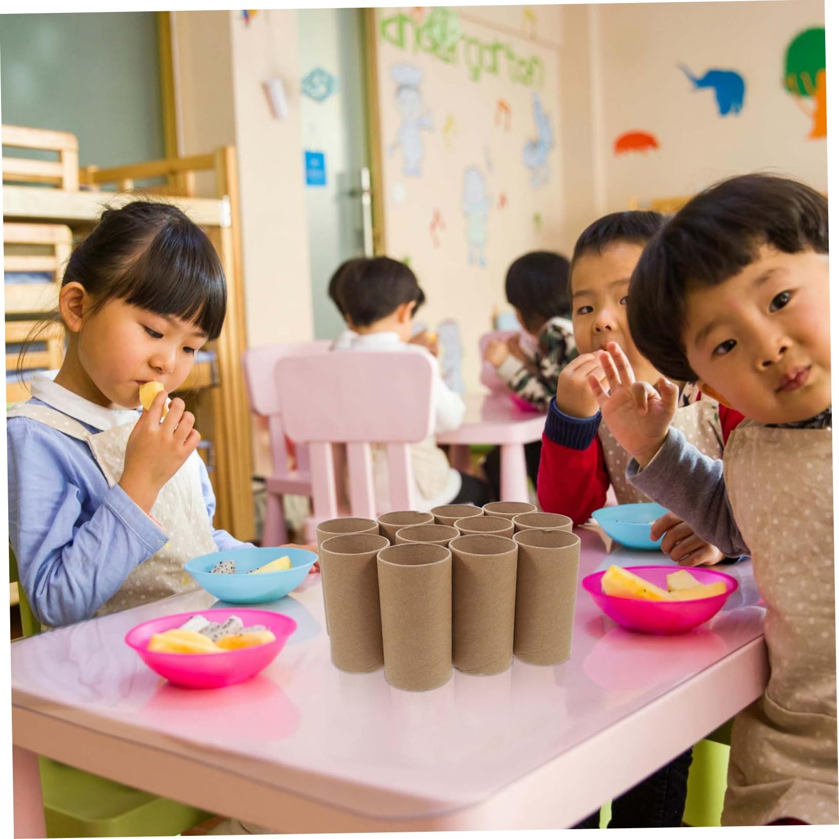 POPETPOP Tubo De Cartón Artesanal Rollo De Manualidades Para Niños 30 Piezas Color Natural Diámetro 5.2 Cm Material Papel Reciclable Jardín De Infantes Clase De Arte Manualidades