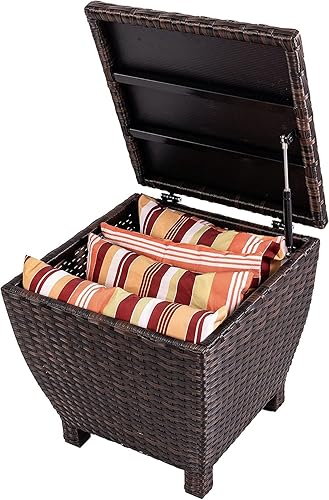 Miniatura 1 de Sundale Outdoor Caja de almacenamiento pequeña con tapa, contenedor de almacenamiento para exteriores de 13 galones para toalla de cojín de