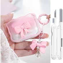 for AirPods Pro 2nd/1st Generation Cover,Cute 3D Bow Pattern Design AirPods Pro 2 Case,Clear Soft TPU iPod Pro Case with Butterfly Keychain and Cleaner Kit for Women Girls AirPod Pro Case-Pink