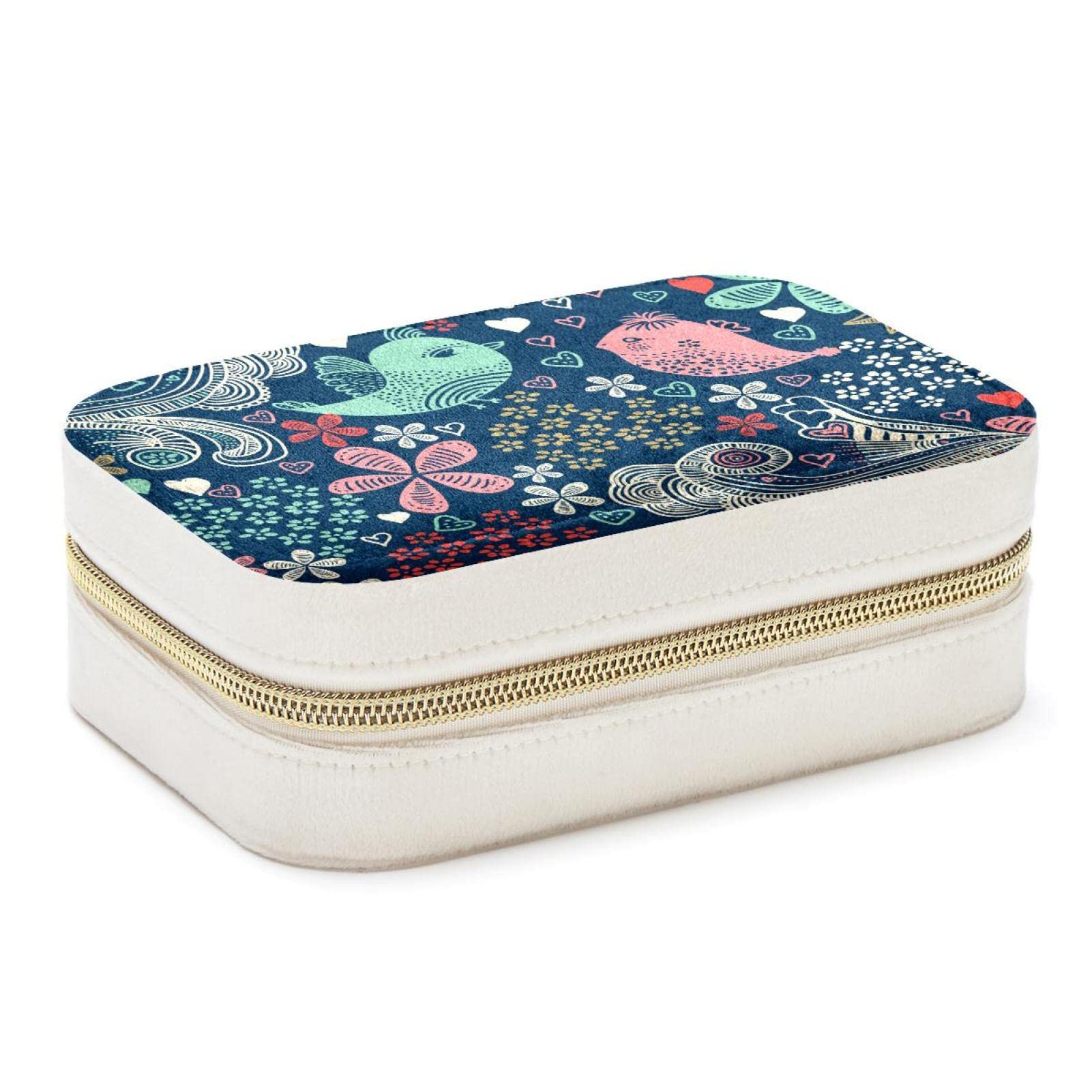 Boîte à bijoux portable oiseau - Organiseur de voyage pour bagues et colliers