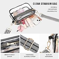 Vista 10 de WEDDINGHELPER Bolsa cruzada transparente, bolsa transparente aprobada para estadios con correa ajustable para conciertos deportivos, festivales