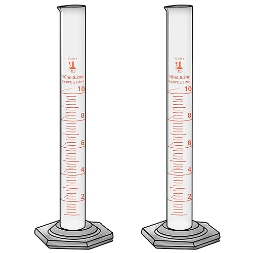 Miniatura 39 de 213C2 Karter Scientific Glass - Cilindro graduado de 3 piezas, 10, 50 y 3.4 fl oz