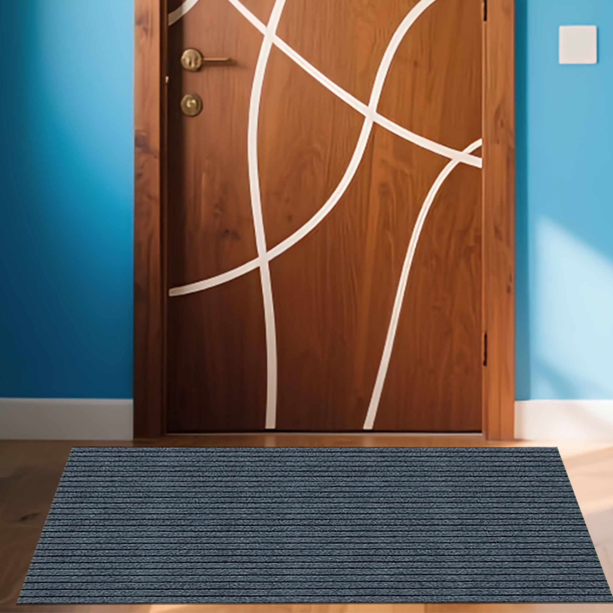 Paillasson Interieur Entree 90 x 160 cm Antidérapant Entretien Simple Tapis Entrée Interieur Antidérapant et Imperméable Lavable en Machine Chambre, Cuisine, Couloir, Gris