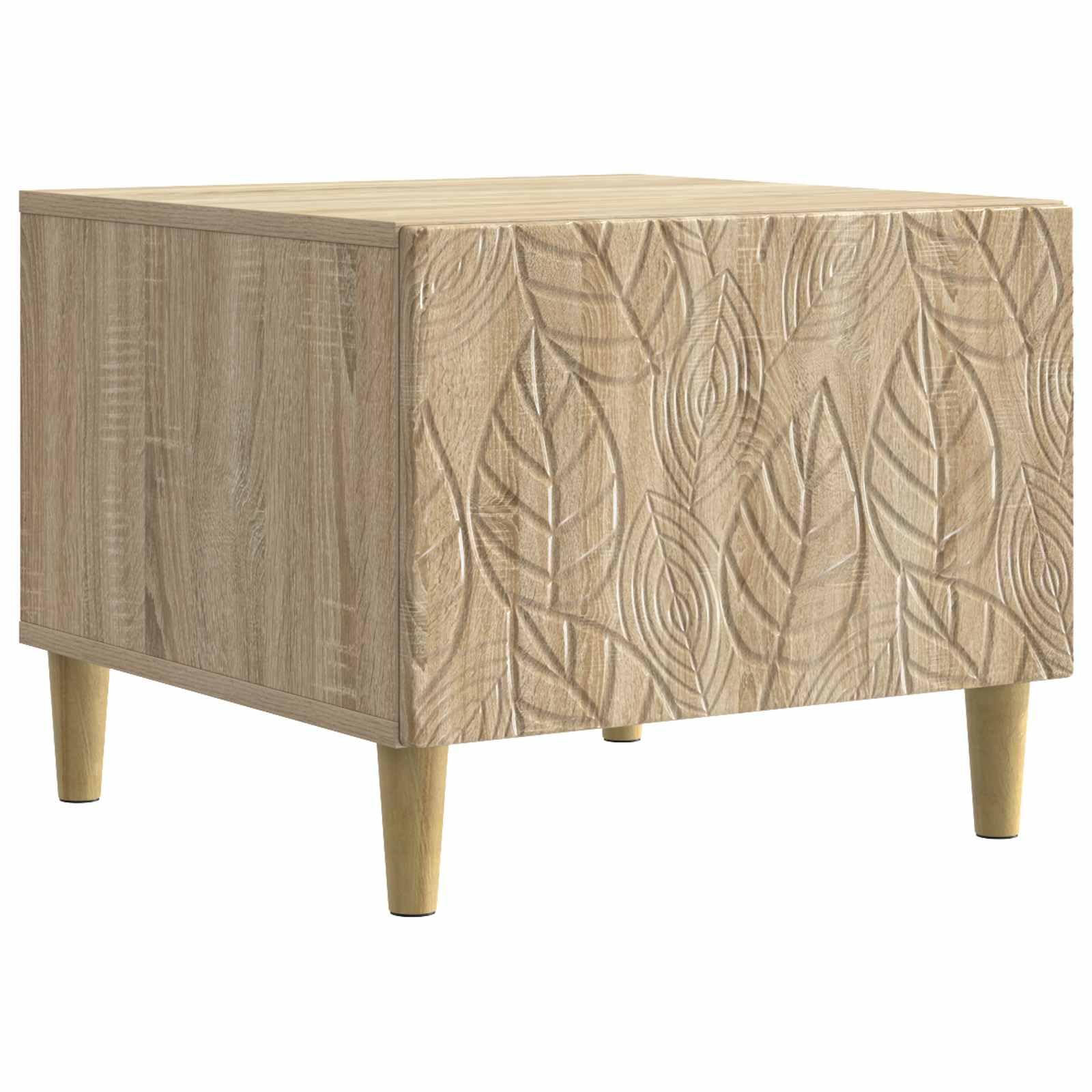 Table basse gain de place chêne Sonoma pour ranger vos télécommandes dans le tiroir