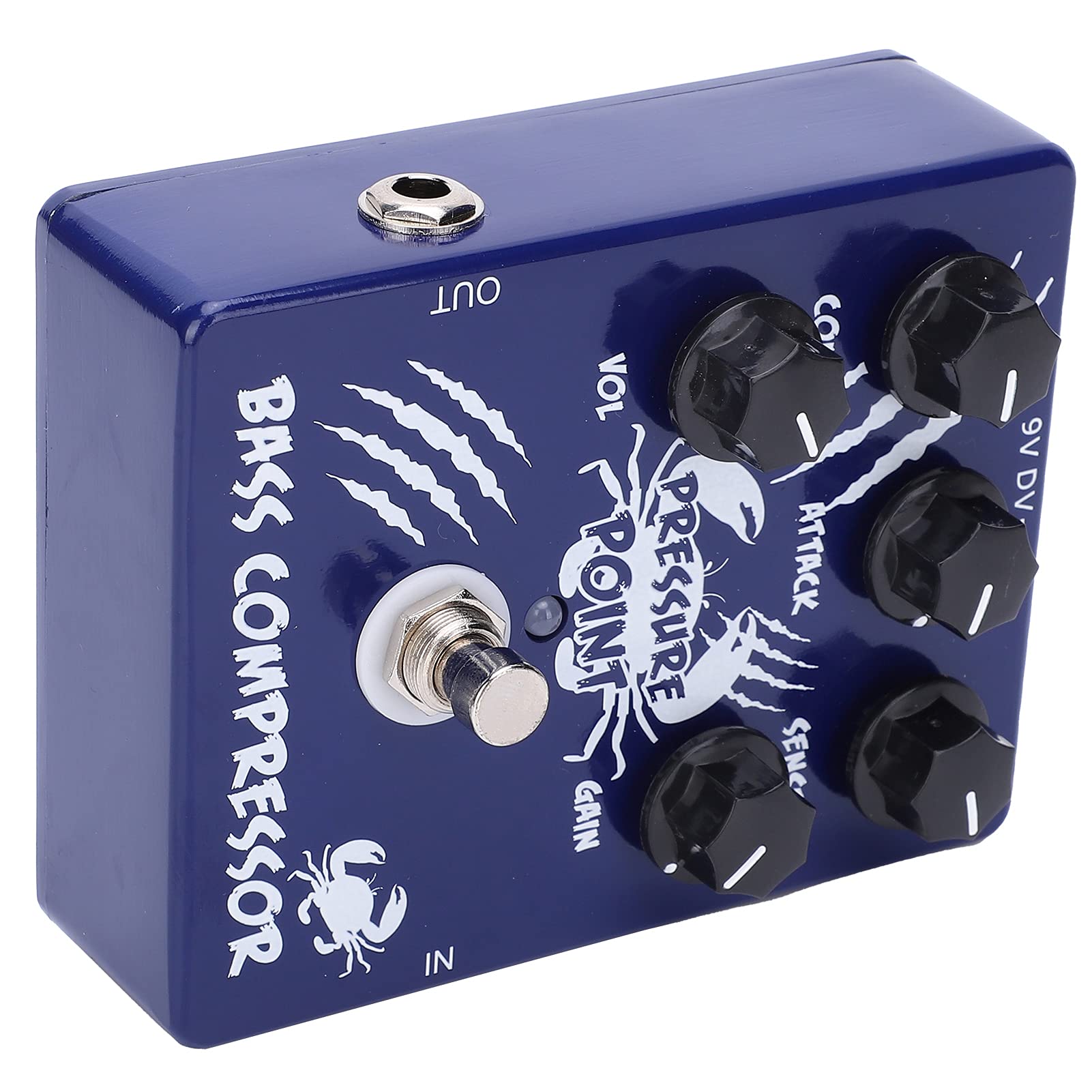 Pédale D'effets de Compresseur de Basse Coque en Alliage D'aluminium True Bypass Pédale de Compresseur Effet de Point de Pression True Bypass pour les Guitaristes