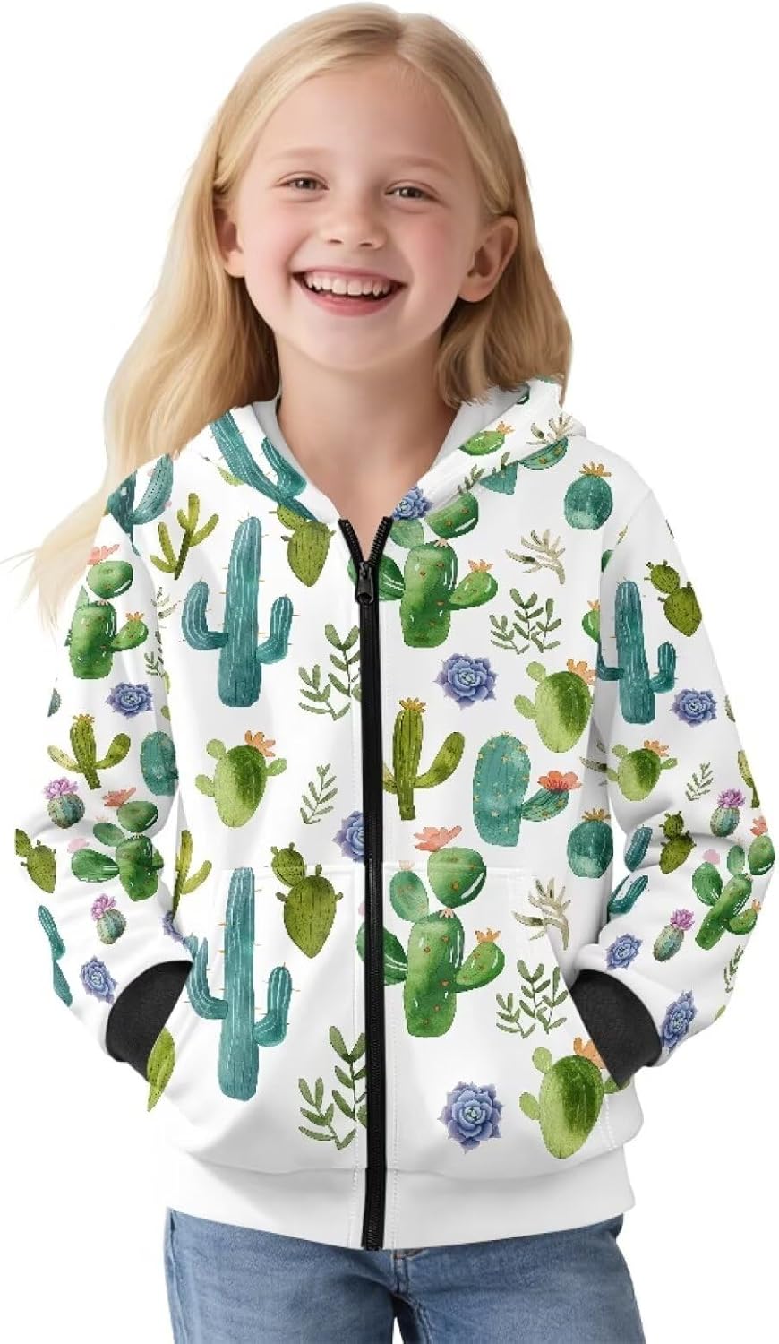 Fall Jackets for Girls Zip Up Hoodie Casual Outfits Kids Hooded Sweatshirt Winter Outerwear 6-16 Years