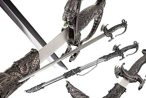 Vista 4 de Saint George Dragon sable de fantasía estilo espada medieval –Elija su color.