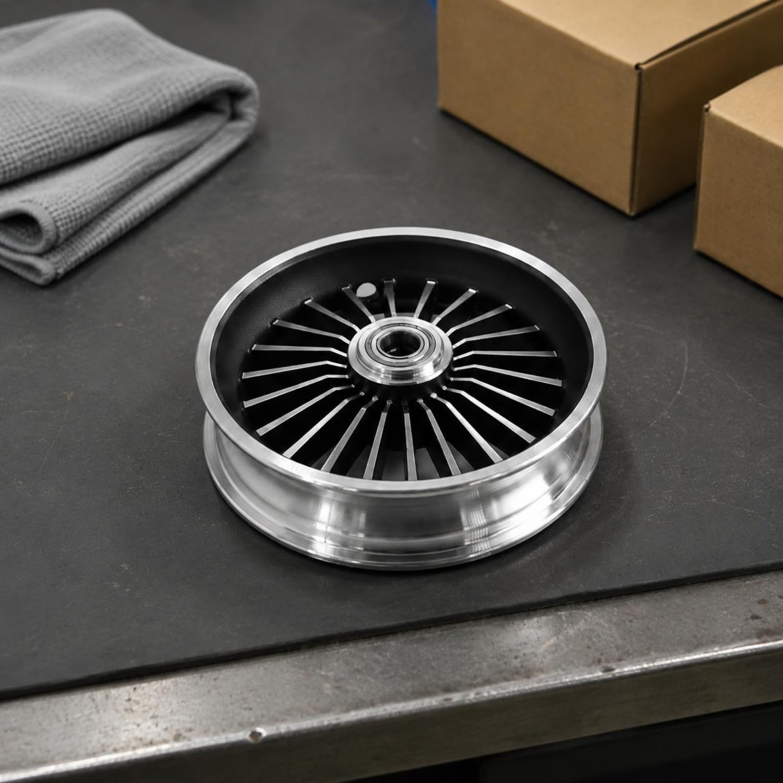 Scooter Wheel Hub Mozzo Ruota Anteriore Assemblato Ruota Anteriore Asse Tamburo Freno Integrati Materiale Lega di Alluminio E Acciaio Sostituzione