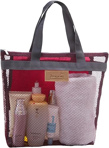 Rotema Mesh Shower Bag with Zipper, 11.8x9.8Inches Small Pool Bag, Unisex Adults