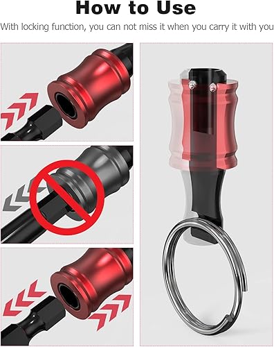 Vista 2 de Soporte para brocas, llavero de soporte de broca de 1/4 pulgadas para destornillador de impacto empujar para desbloquear cambios rápidos magnéticos