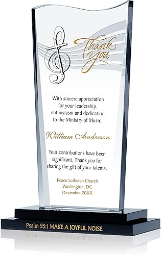 Placa de regalo personalizada con grabado personalizado para Ministro de Música