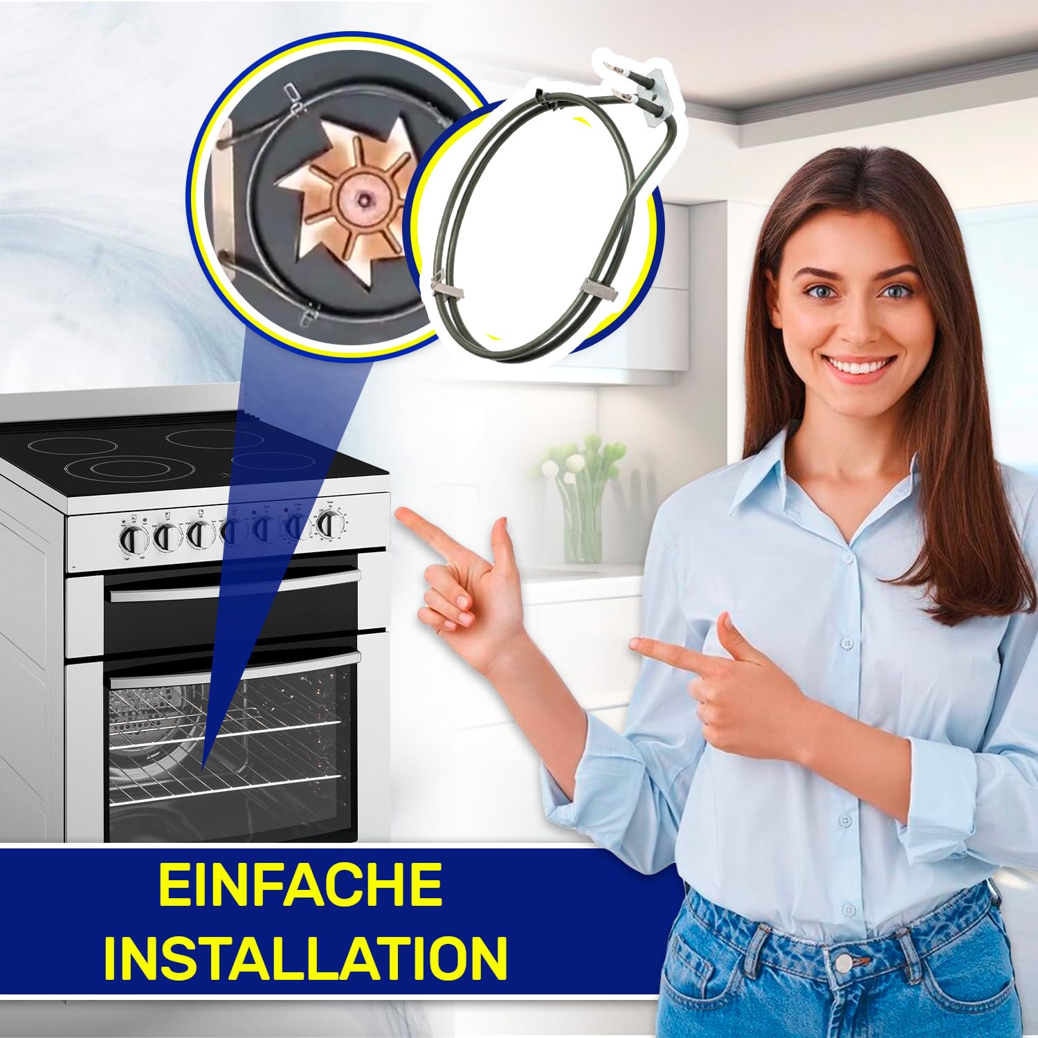 Rundes Heizelement für Backöfen & Herde 230V 2000W mit dem Originalcode 3970128058 397012805/8 3970128017 397012801/7 für AEG für Electrolux für Zanussi - MONTERAL
