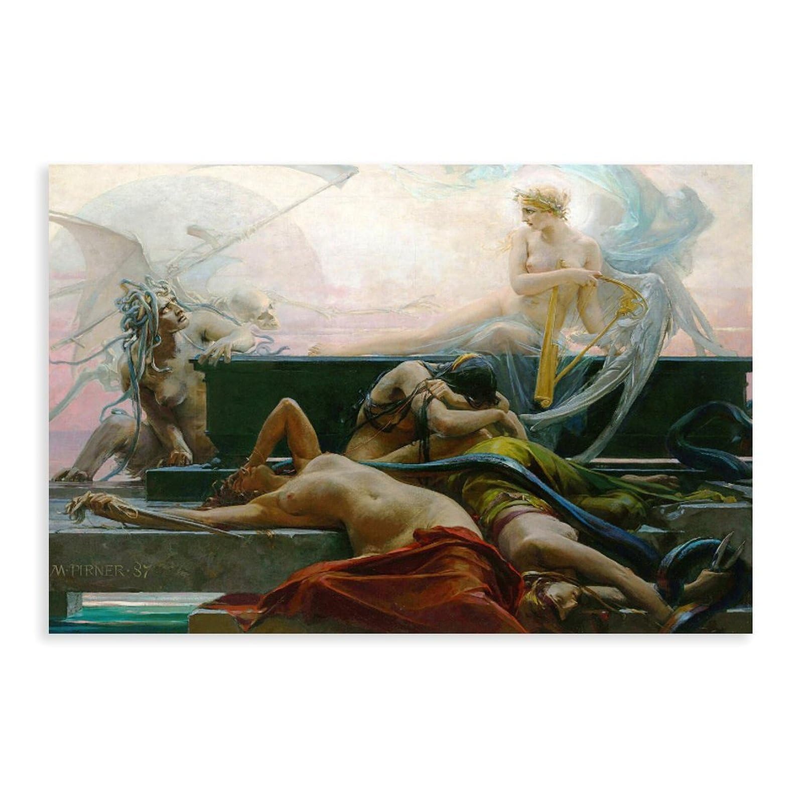 DFJyjFGJJ Max Pirner,The End of All Things,Finis Canvas Wall Art Print Poster For Home School Office Decor 12" L X 18" W