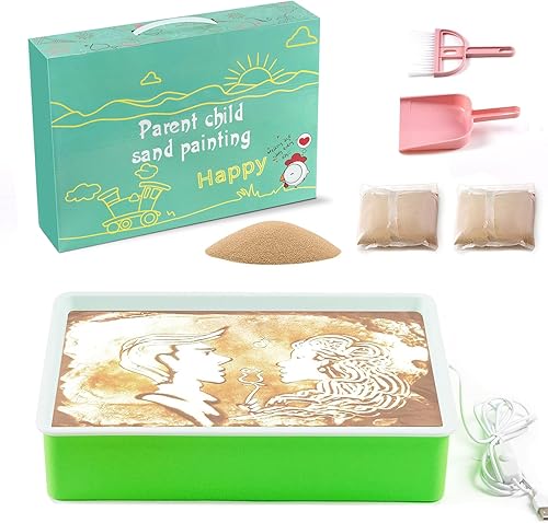 Miniatura 2 de Odoorgames Caja de luz de pintura de arena, mesa de luz sensorial para niños, 3 temperaturas de color y 10 niveles de brillo ajustable, 16 pulgadas