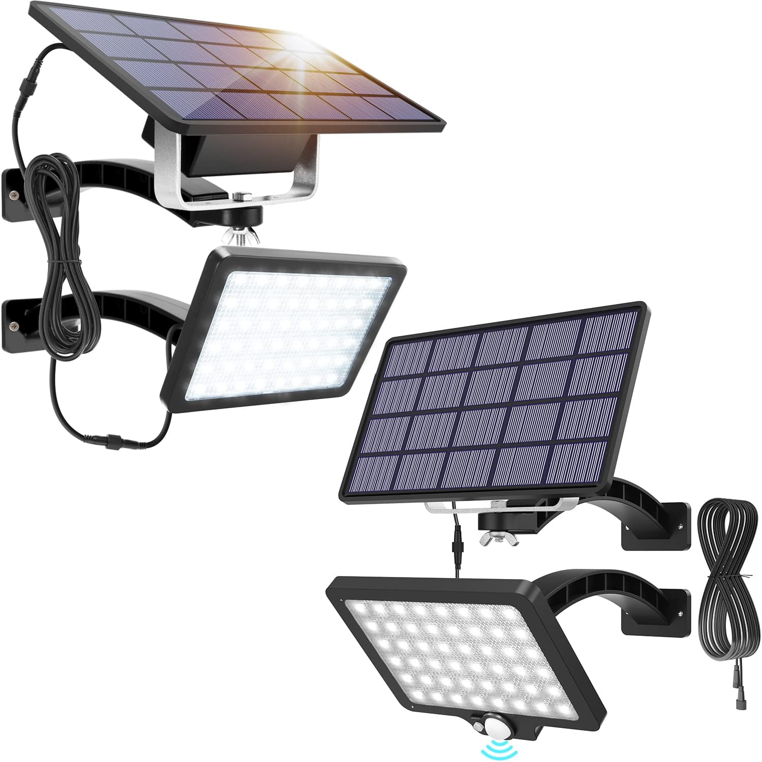 JACKYLED Solar Dusk to Dawn Light NO Motion and Solar Motion Sensor