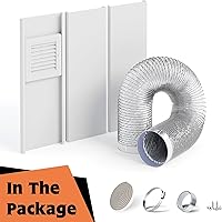 Vista 9 de GCGOODS Kit de ventana de ventilación de secadora para manguera de secadora de 4 pulgadas, placas de sellado de ventilación ajustables para secadora