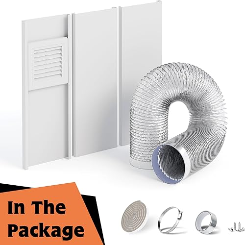 Miniatura 9 de GCGOODS Kit de ventana de ventilación de secadora para manguera de secadora de 4 pulgadas, placas de sellado de ventilación ajustables para secadora