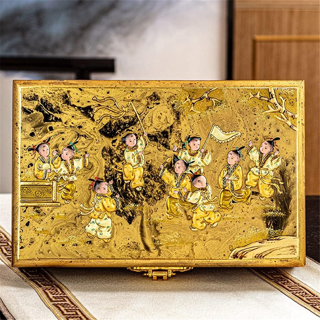 EHVYBDX Retro Jewelry Box Chinese Wooden Treasure Storage