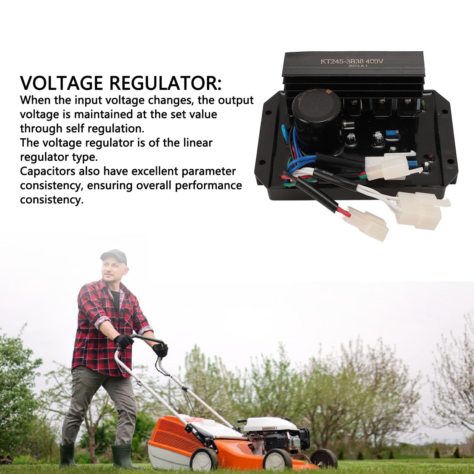 TOPINCN Controlador Regulador de Voltaje Generador de Gasolina Regulador de Voltaje Automático Estabilizador Monofásico Accesorios de Generador