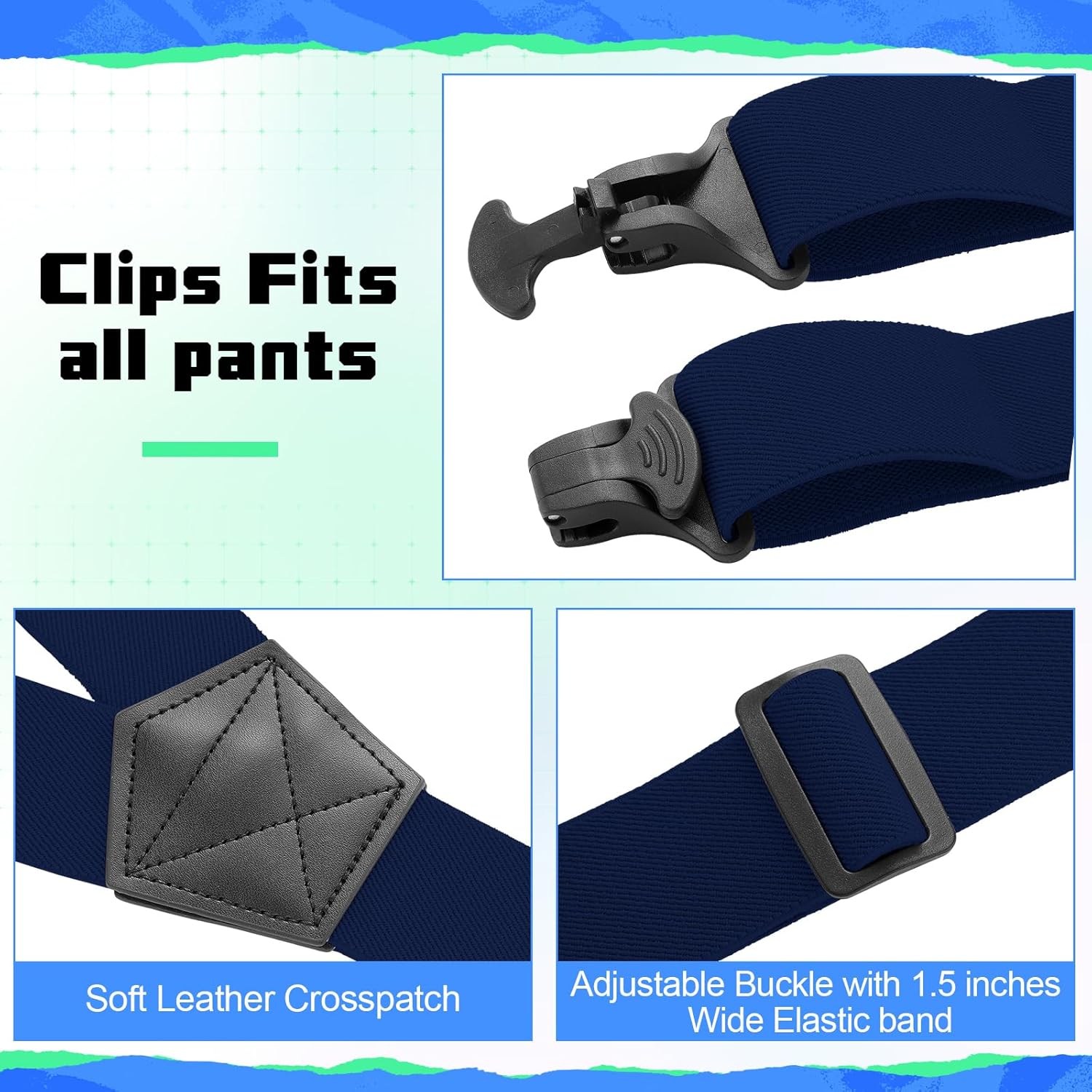 Jiuguva Men's Hidden Undershirt Suspender Men Airport Friendly Straps Y Back Athletic Suspender Heavy Duty for Jeans Shirt - Image 6