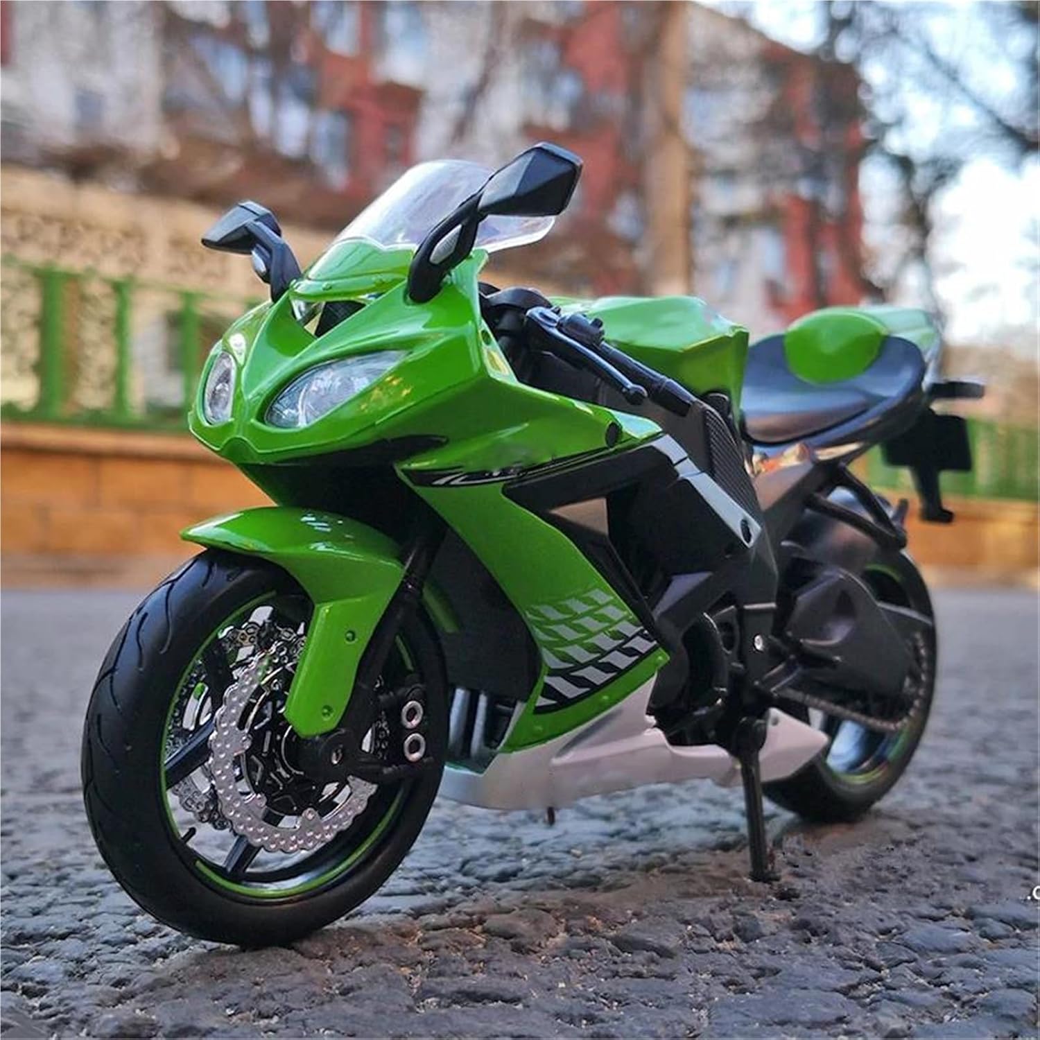 Collection Motorcycle Model Toy 1:12 for for Ninja ZX-10R Alloy Simulation Diecast Metal Collection Gift(Green)