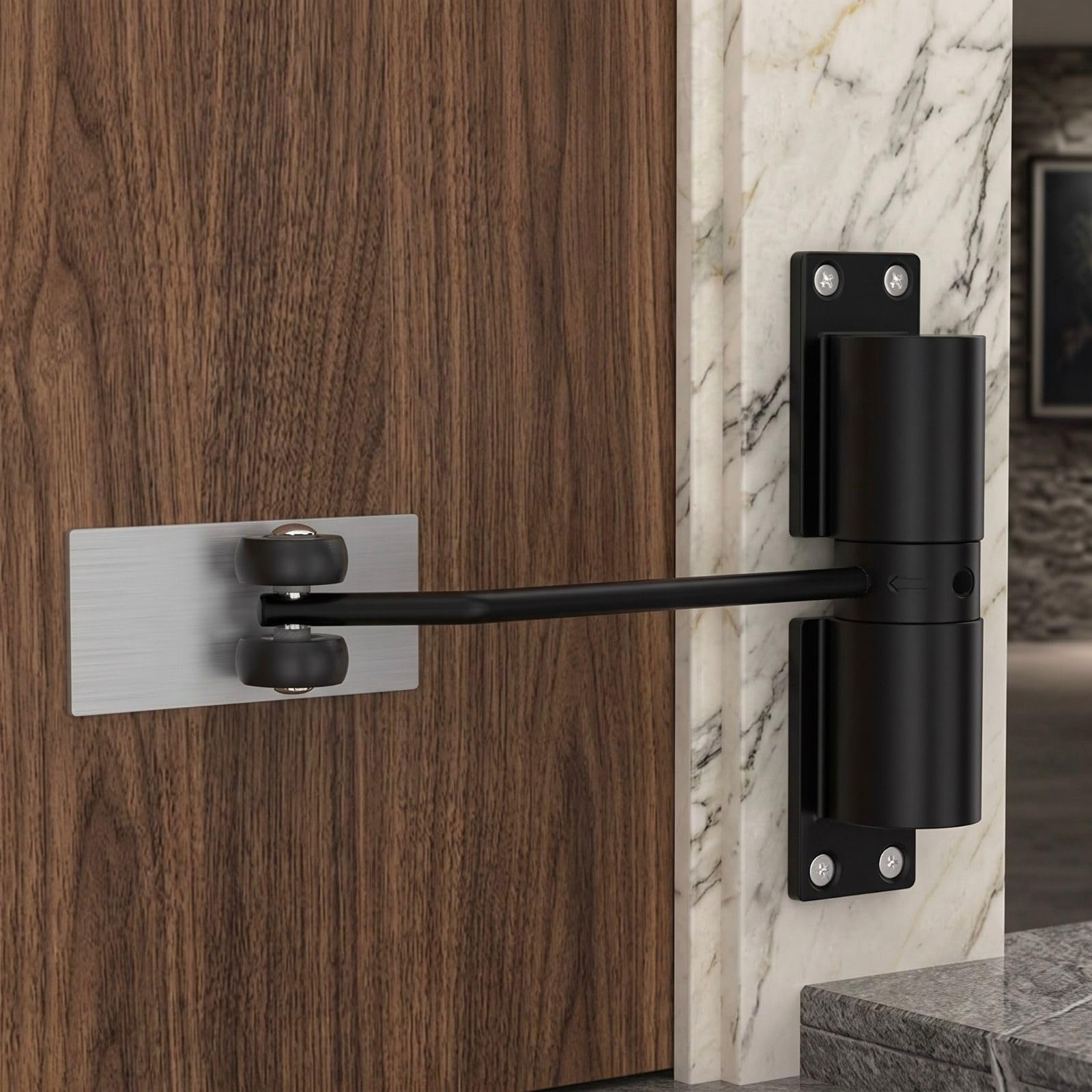 Finalize Automatic Door Closer for Home, Zinc Alloy Automatic Safety Spring DoorCloser, Adjustable Closing Door Hinge, Quiet Doors Closer for Metal/Wooden/Security Doors (Door for Home)