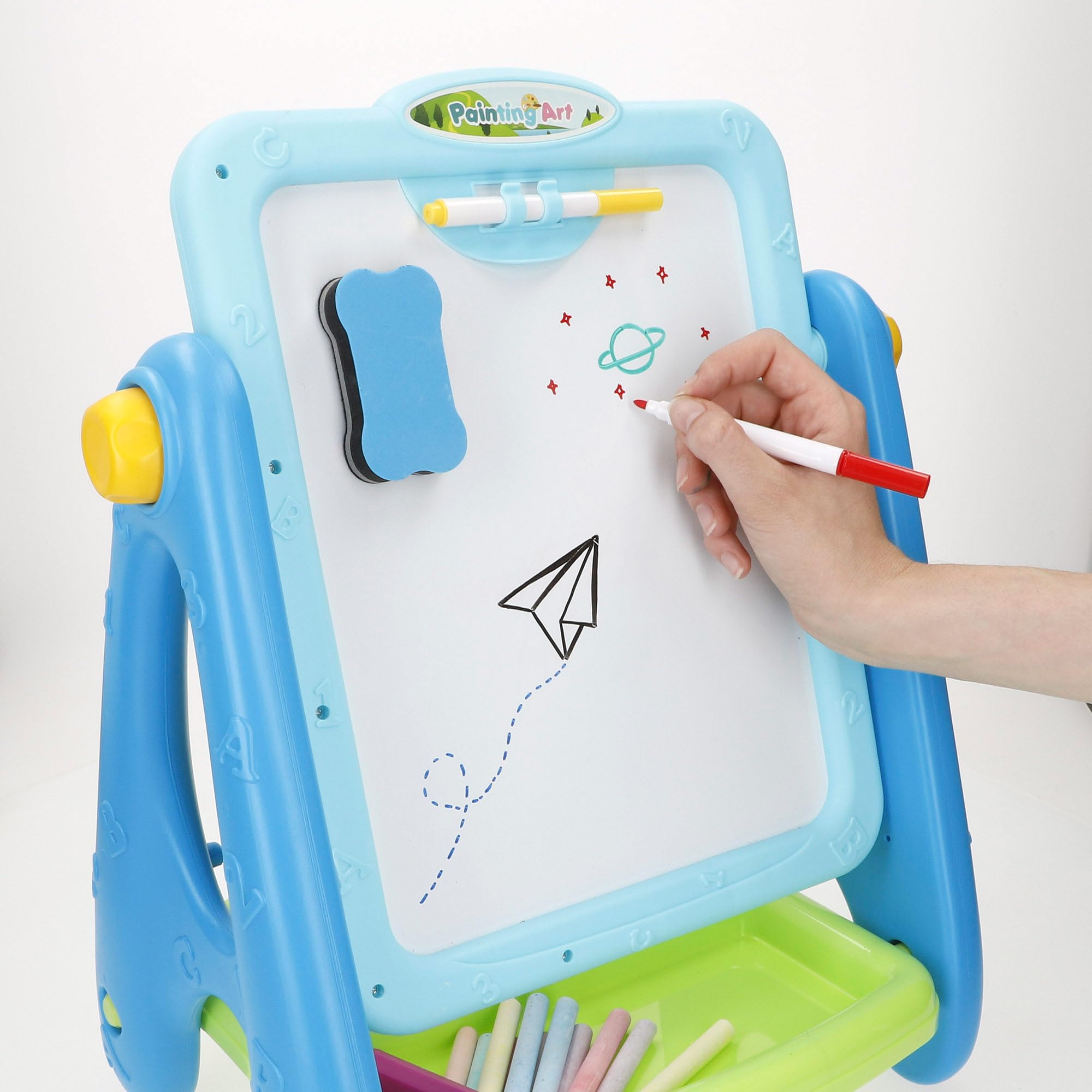 Bakaji Lavagna Magnetica Per Bambini 2In1 Doppia Area Di Disegno Con