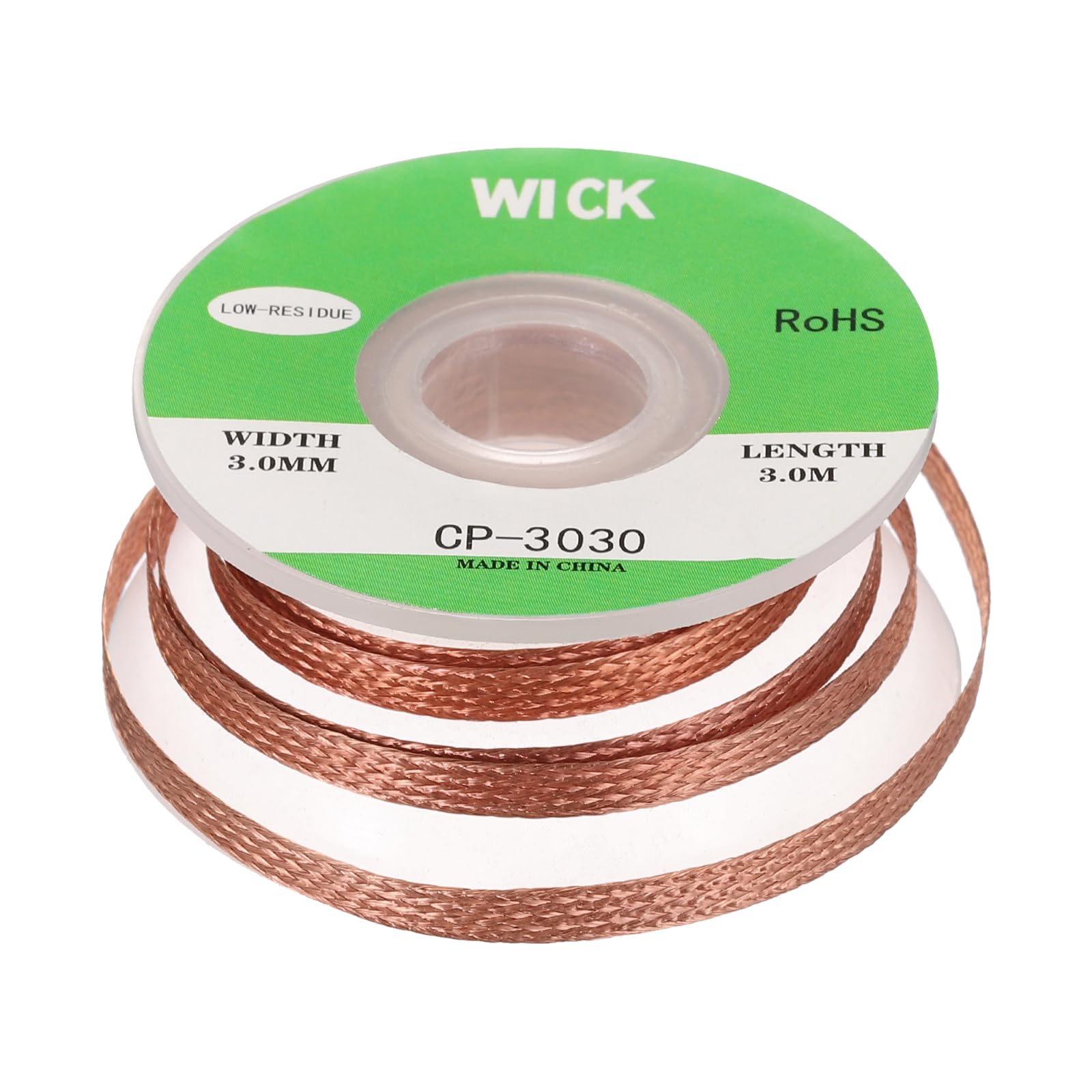 MECCANIXITY Solder Wick Braid No-Clean Desoldering Wick Braid 0.12 Inch Width 10 Feet Length for Remove the Solder Electrical Components 1 Pack