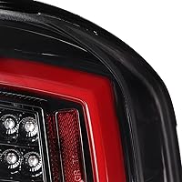 Vista 6 de SPEC-D TUNING Luces traseras LED color negro perla con barra de luz LED roja compatible con Toyota Tacoma 2016-2022, conjunto de par izquierdo +