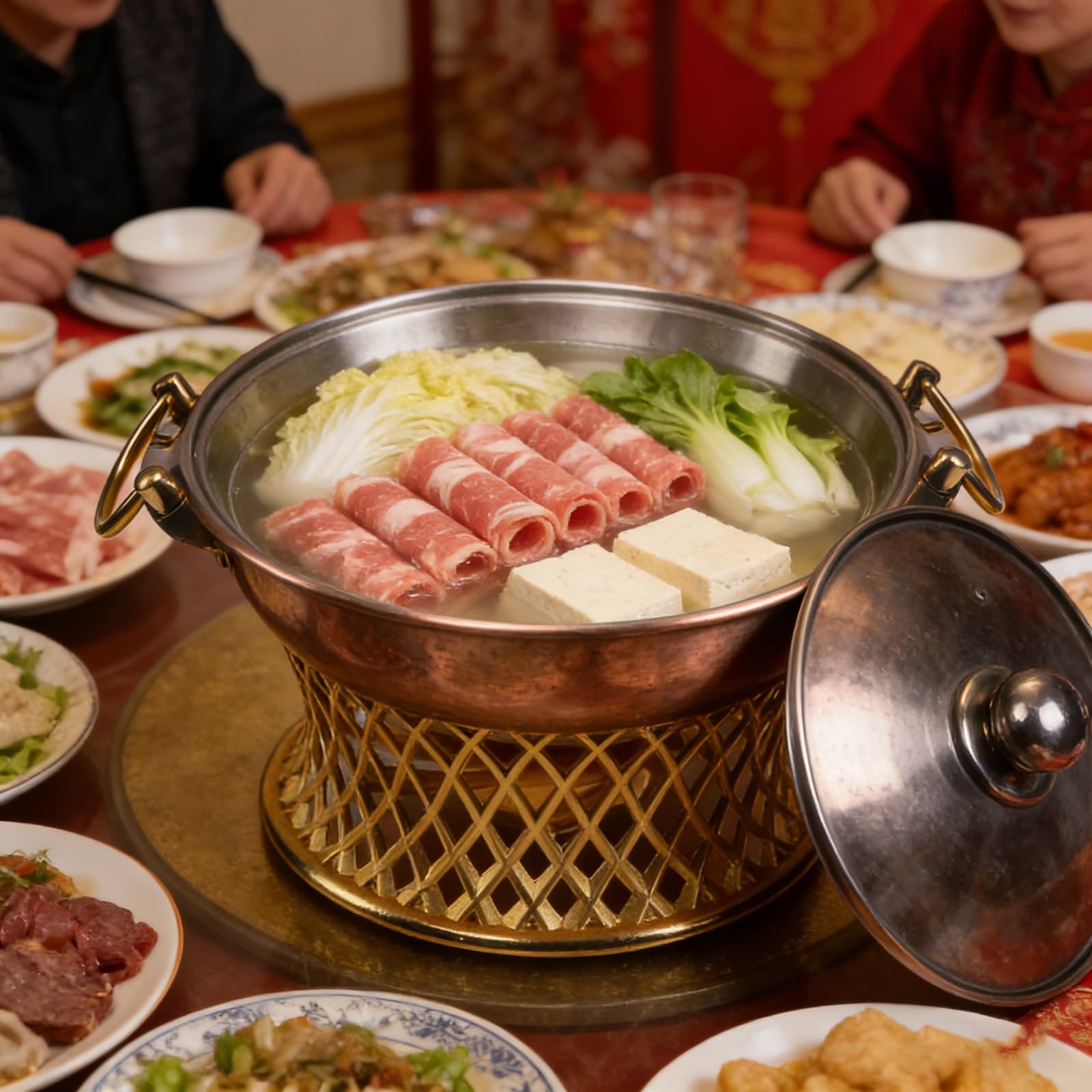 Juego de platos para bufé con tapas de cristal, calentador de alimentos de mesa de acero inoxidable, 24 cm, para catering, fiesta, boda