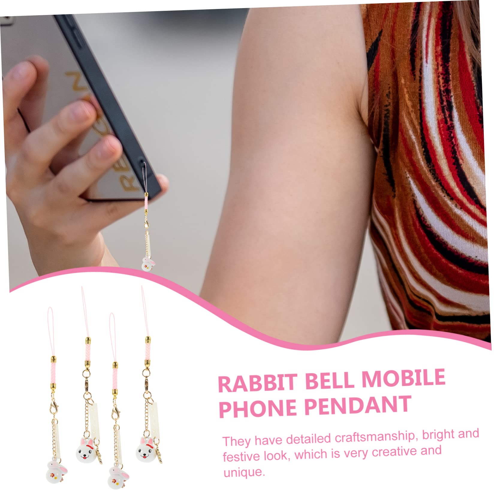 Gadpiparty 20pièces Pendentif Lapin avec Cloche Et Décoration De Lanière pour Téléphone Accessoire Kawaii pour Et Clé