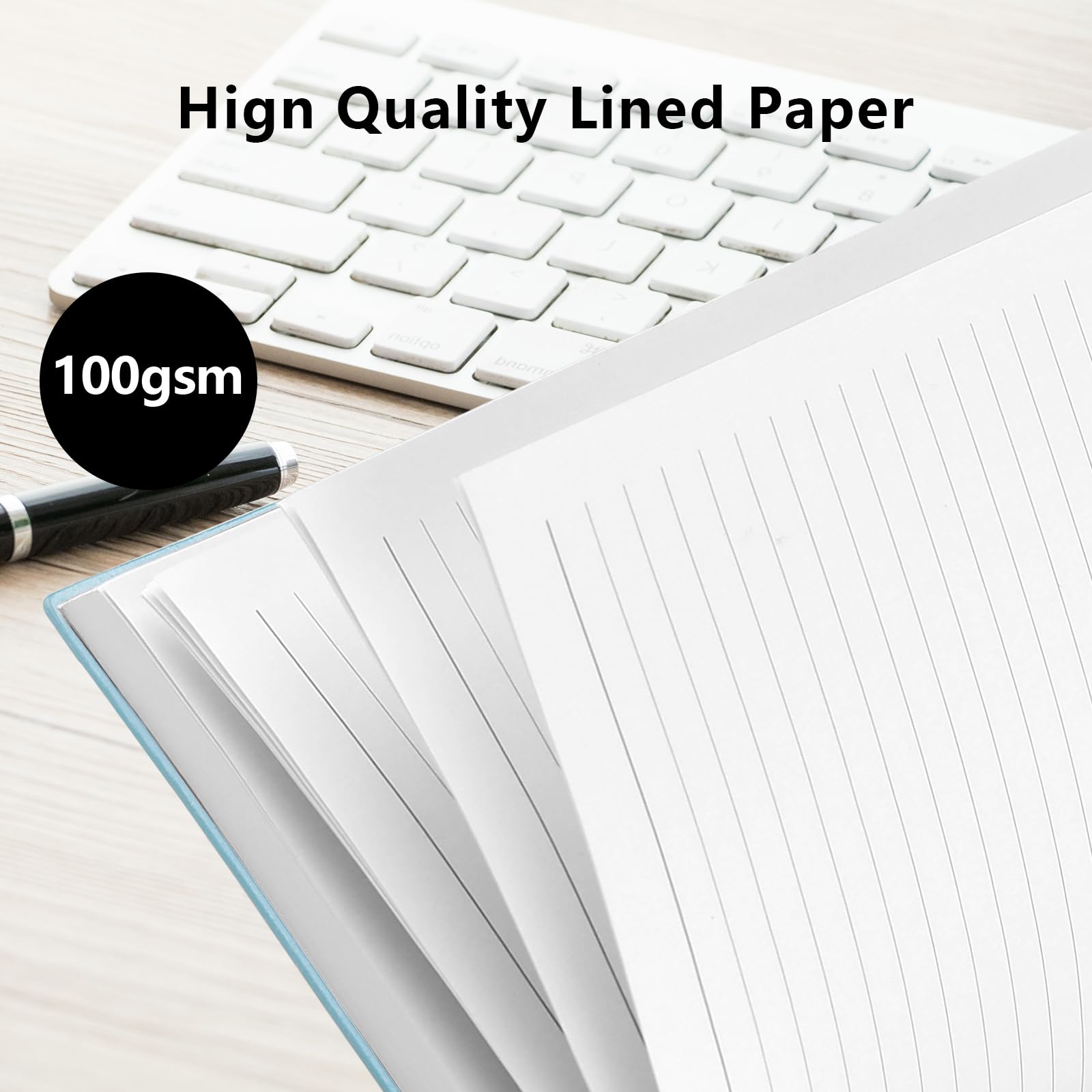 YIEO A4 Lined Notebook, Large A4 Notepad Note Book Hardback with 320 Pages Premium Thick Paper, No bleed - Image 4