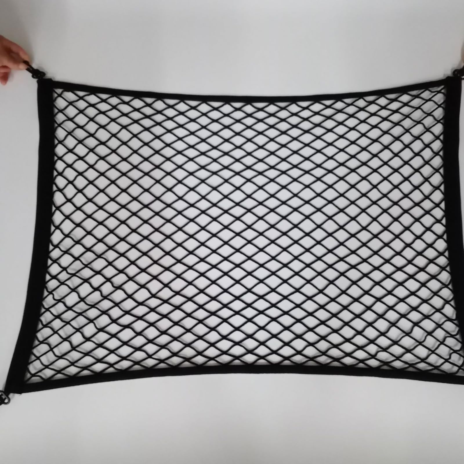 Car Boot Cargo Net for Acura RDX 2006-2020 2021 2022 2023 2024 2025 YD2, Elastic Trunk Organizer Netting with Hooks and Screws, Heavy Duty Mesh Luggage Storage Holder for Cars, SUVs and Vans