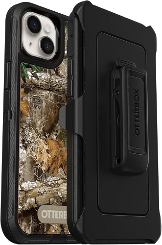 OtterBox iPhone 14 Plus Defender Series Case - REALTREE EDGE (Blaze Orange/Black/RT Edge), rugged & durable, with port protection, includes holster clip kickstand