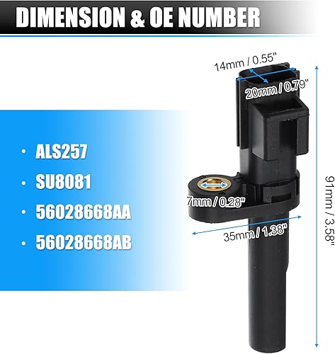 Miniatura 4 de X AUTOHAUX Sensor de velocidad de rueda ABS, sensor de freno trasero izquierdo o derecho, ubicación, apto para Ram 1500 2011-2012 para Dodge para