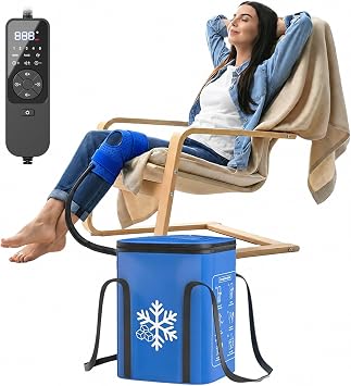 Ice Machine for Knee After Surgery,16QT Quiet Cold Therapy Machine for Knee Replacement with Auto Timer, Leak-Proof Design & Adjustable Flow,Multi-Joint Ice Pads