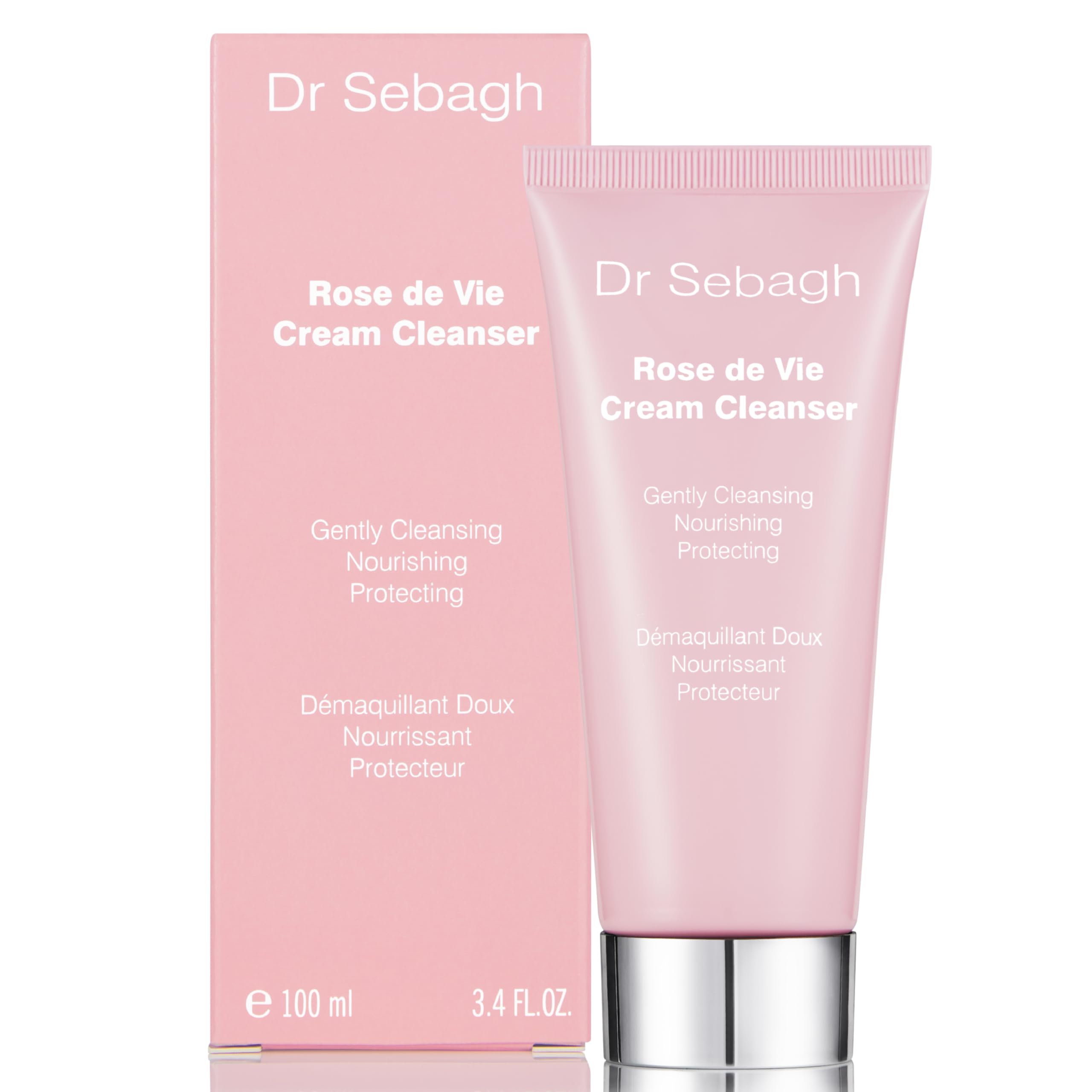 Dr Sebagh Rose de Vie Cream Cleanser - 3.4 fl oz | Suitable for All Skin Types | Hydrating Facial Cleanser | Deep-Pore Target Action Removes Impurities & Make-Up | Soothes, Hydrates & Refreshes Skin