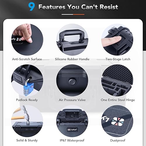 Miniatura 5 de Lykus Titan M400 - Funda rígida impermeable para DJI Mavic 4 Pro, DJI RC Pro 2RC2, se adapta a hasta 6 baterías y accesorios en Fly More