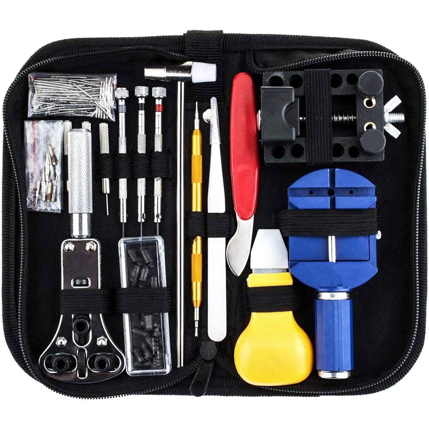 147 Pcs Watch Repair Kit Spring Bar Tool Set Watch Band Link Pin Tool Set with Case