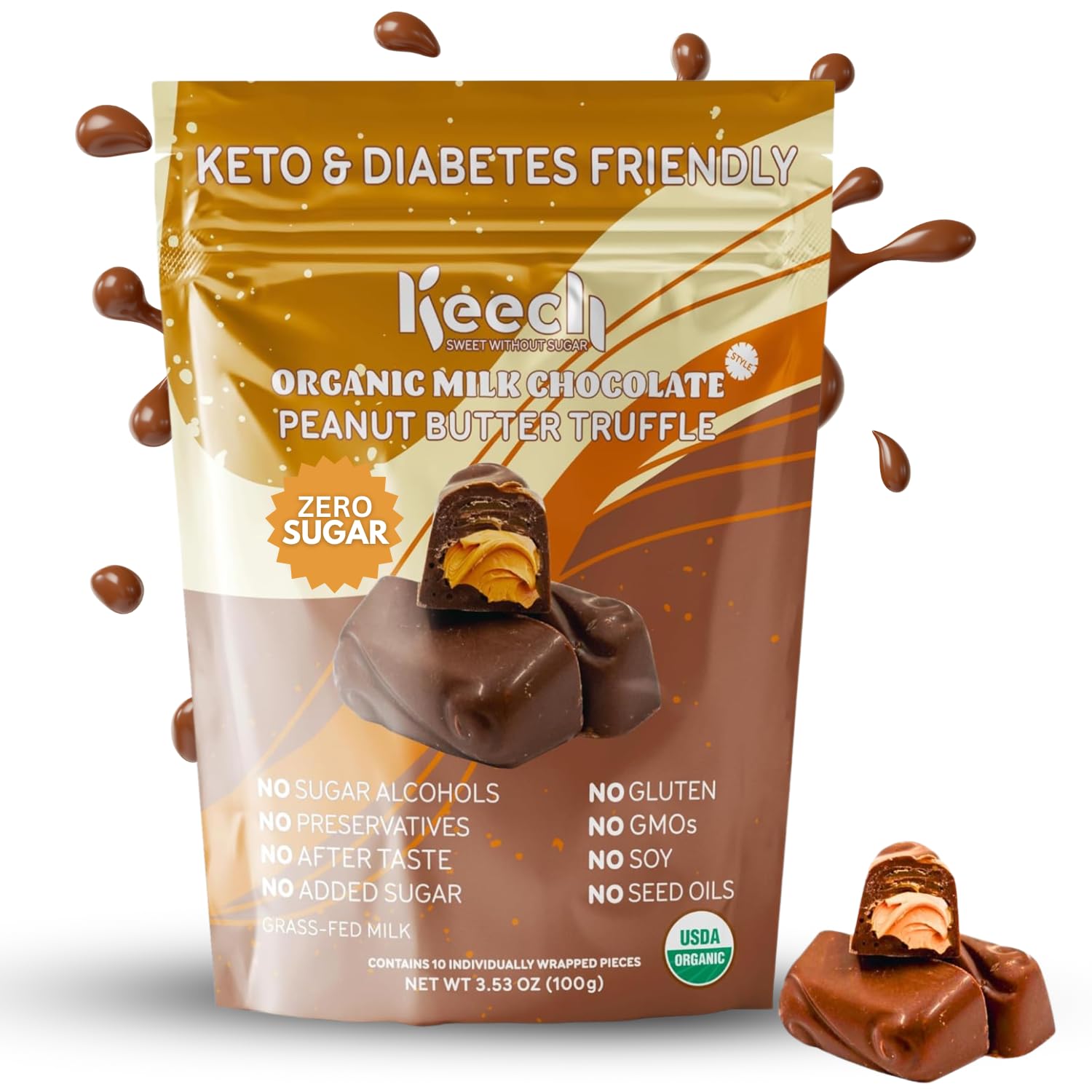 Amazon.com : Keech- Organic Milk Chocolate Truffles | Zero Added